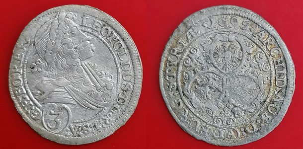Leopold I., 3 krejcar 1695 Graz