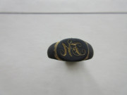Prsten s monogramem,bronzový pozlacený