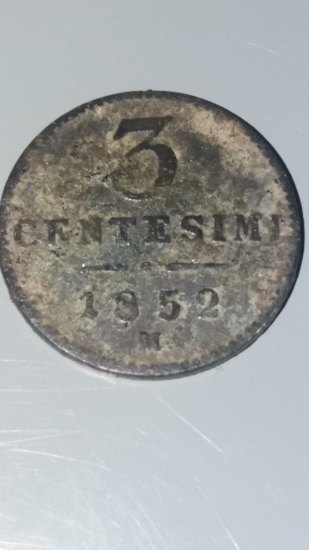 První mince 3 centisimi