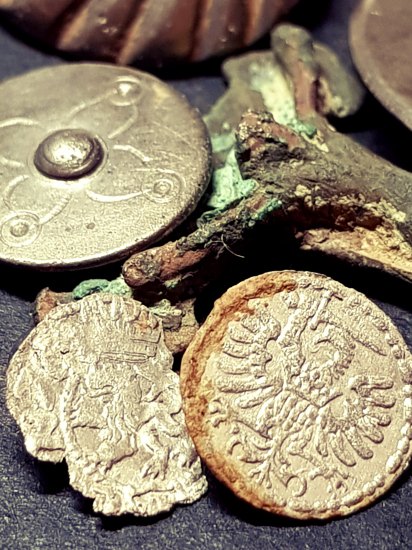 Šestá mince z rozsypu; lev s korunkou