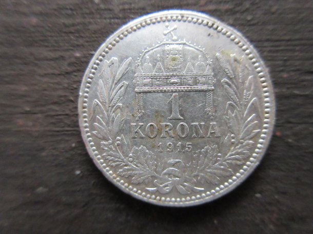 1 korona FJ I  1915 - lesní posváteční stříbření