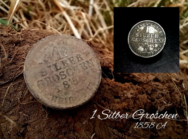 1 Silber Groschen 1858 A.