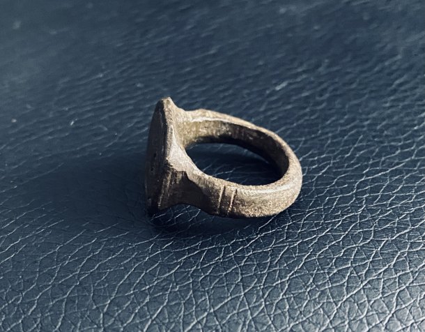 Bronzový prsten s rostlinným motivem