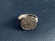 Bronzový prsten s rostlinným motivem