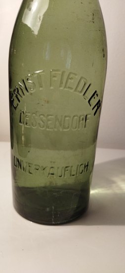 1L. Pivní láhev Ernst Fiedler Dessendorf.