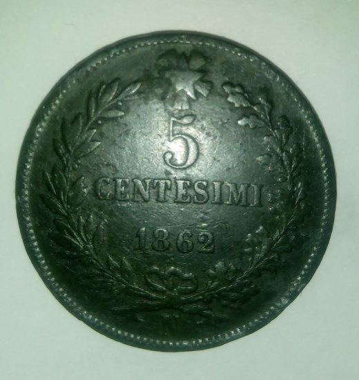 5 centesimi 1862 N