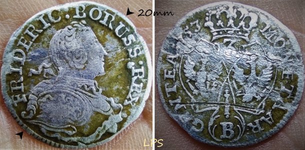 FRIDERIC BORUSS REX- Fridrich II, Prusko- provincie Slezsko 1752- 1763, 3 krejcary, stříbro (billon)