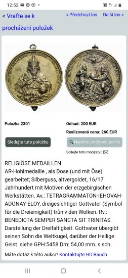 Medaile s náboženskou tématikou 16-17. stol