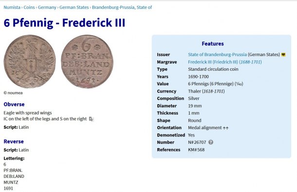 6 Pfennig - Frederick III