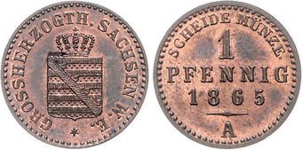 1 Pfennig 1865 A Karl Alexander