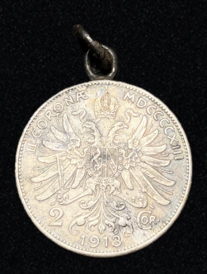 Přívěsek z mince (2 Krone 1913)