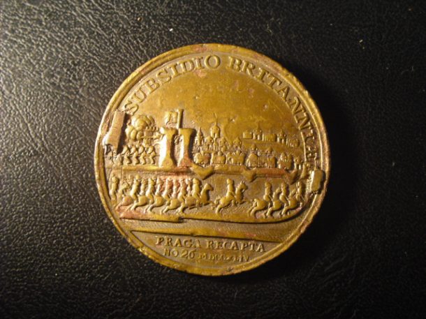 Medaile 1744 - K vítězství Karla Leopolda nad Prusy a osvobození Prahy.