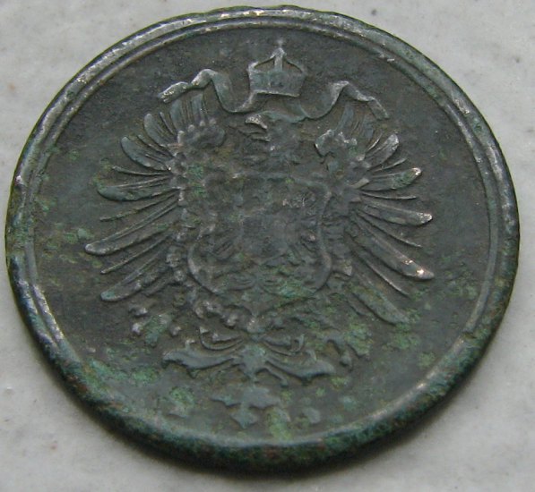 1 pfennig 1889 Vilém I. Pruský