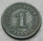 1 Pfennig 1906 Vilem II Pruský