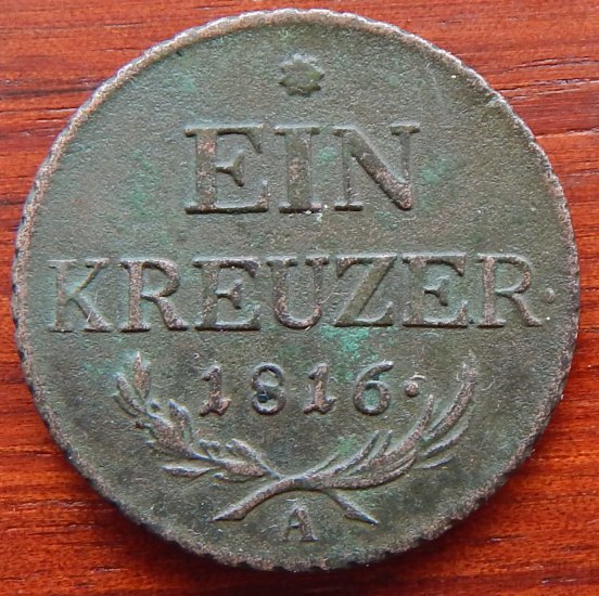 EIN KREUZER 1816 minc. Vídeň