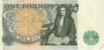 Bankovka s Isaacem Newtonem