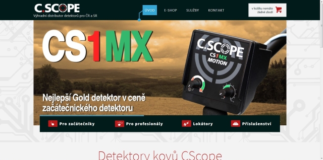 Nové stránky detektorrů kovů C.Scope