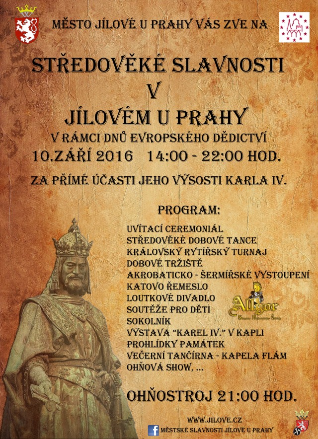Pozvánka na středověké slavnosti v Jílovém u Prahy