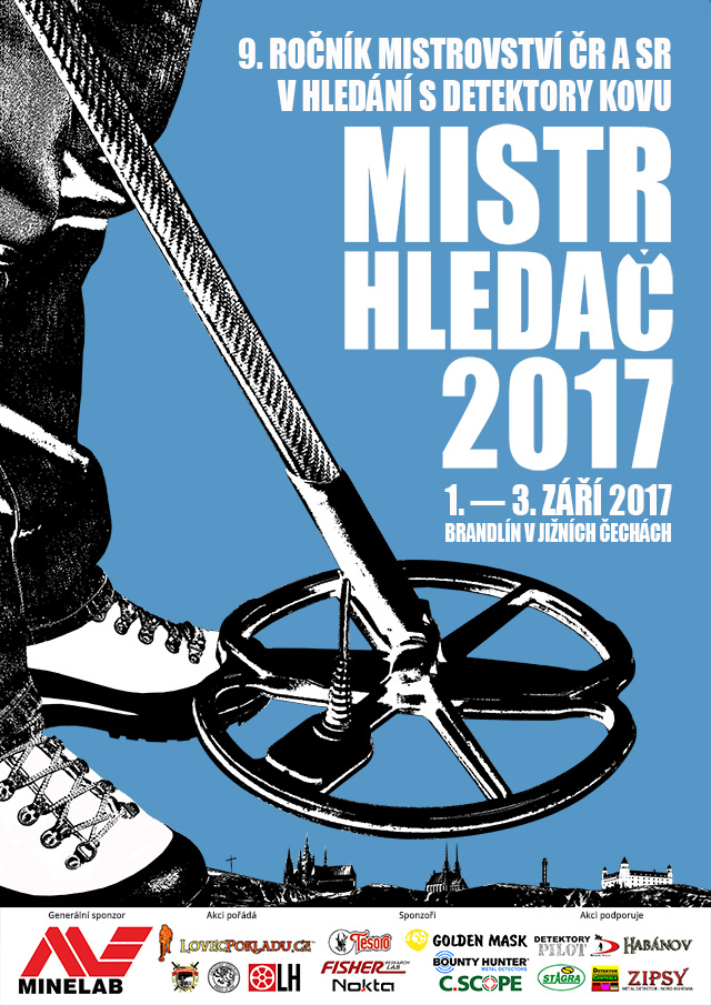 Mistr hledač 2017 - Otevřené mistrovství ČR a SR v hledání s detektory kovů 1. až 3. září 2017