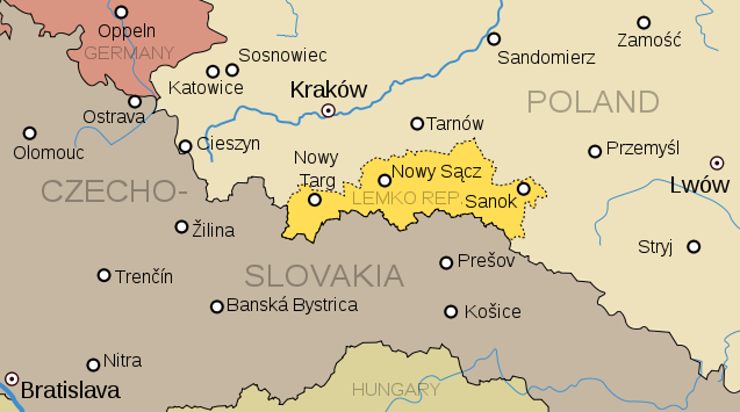 Jak také mohla vypadat mapa Československa - Lemko-rusínská republika
