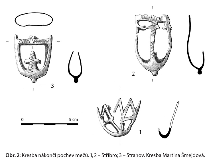 Středověká nákončí pochev mečů ze západních Čech
