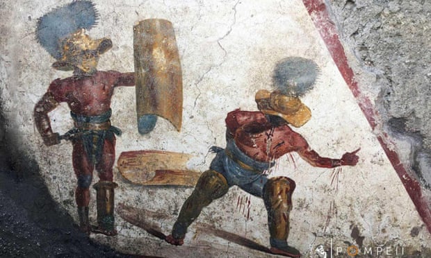 Neuvěřitelná freska s gladiátory