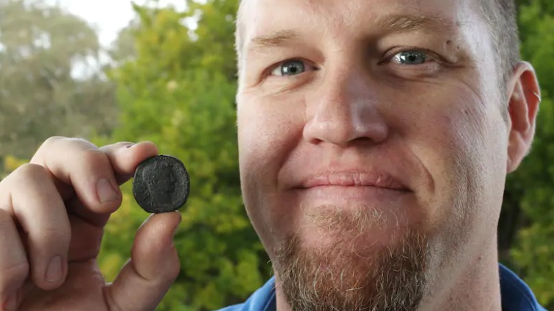 Římská mince nalezená v Austrálii