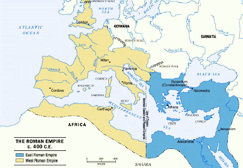 17 Jan 395 - The fateful division of the Roman Empire