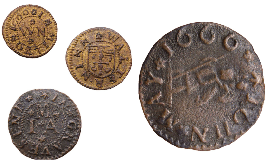 Händler, die vor dem Feuer flohen, ließen Münzen fallen, die in der Themse gefunden wurden