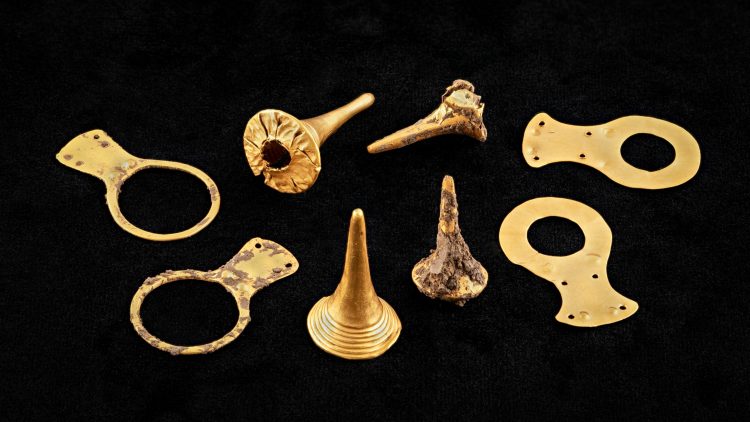 In Hungary, they found 6,000-year-old gold objects and a unique kiln copper "scepter" made of Eneolithic