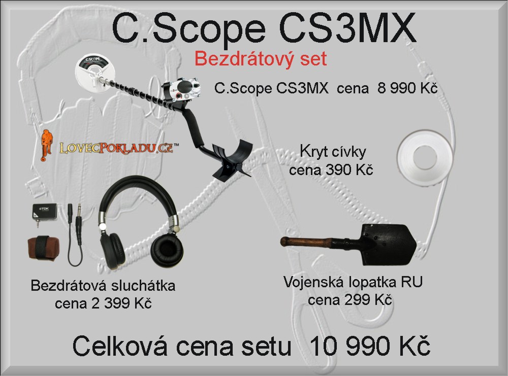 Bezdrátový set detektoru kovů C.Scope CS3MX